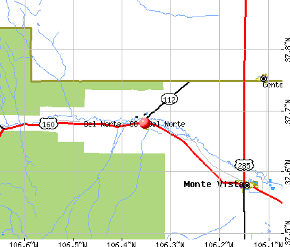 Del Norte, CO map