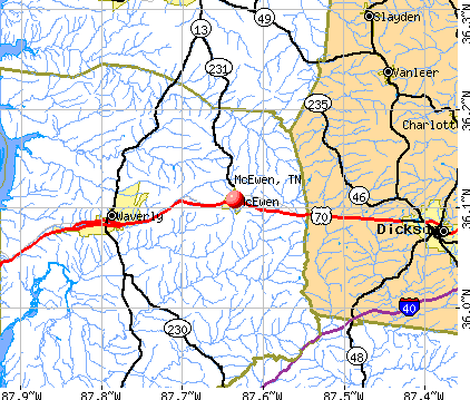 McEwen, TN map