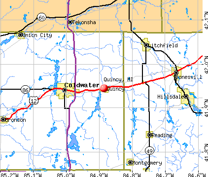 Quincy, MI map