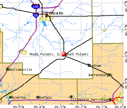 Mount Pulaski, IL map
