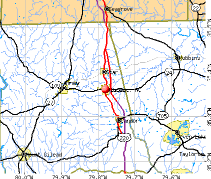 Biscoe, NC map