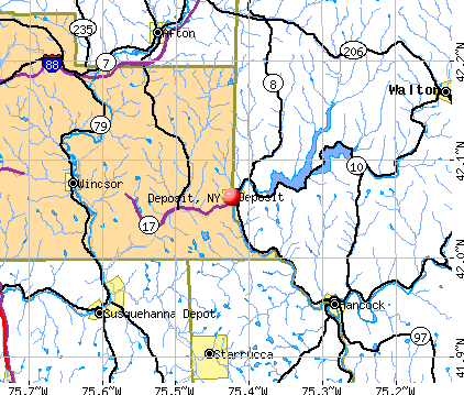 Deposit, NY map