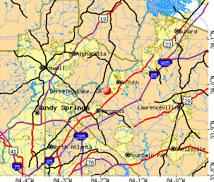 Berkeley Lake, GA map