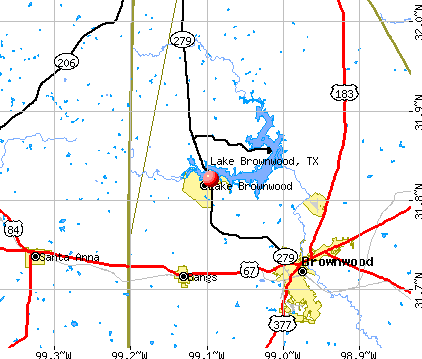 Lake Brownwood, TX map