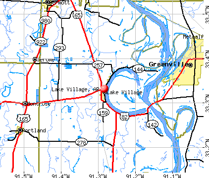 Lake Village, AR map