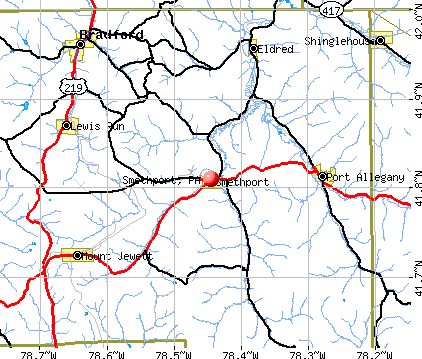 Smethport, PA map