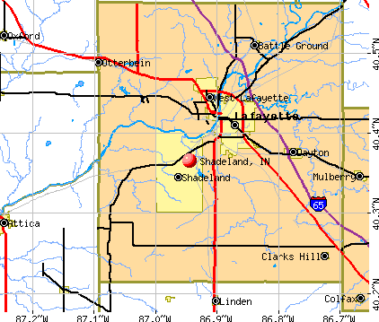 Shadeland, IN map