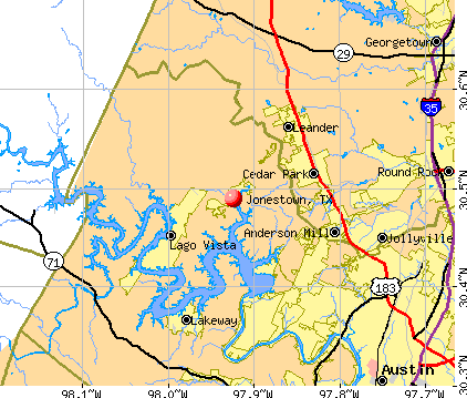 Jonestown, TX map