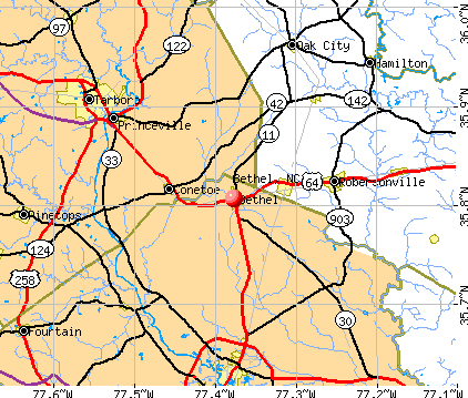 Bethel, NC map