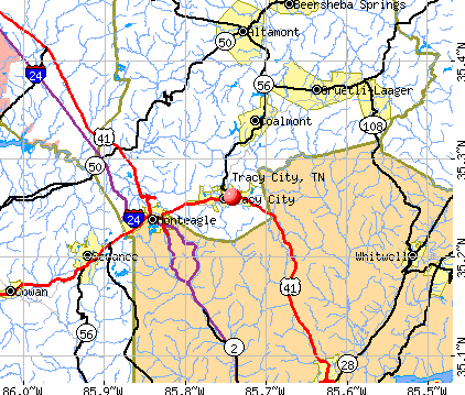 Tracy City, TN map