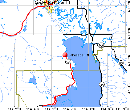 Lakeside, MT map