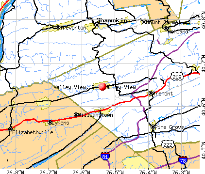 Valley View, PA map