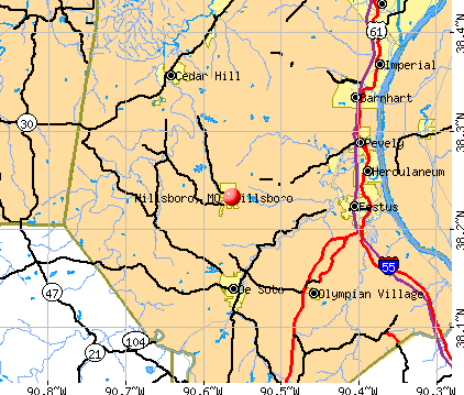 Hillsboro, MO map