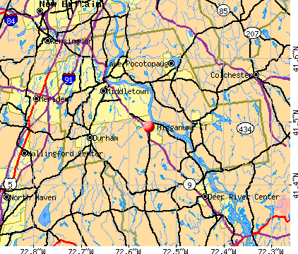 Higganum, CT map