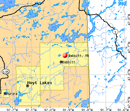 Babbitt, MN map