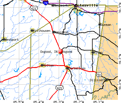 Osgood, IN map