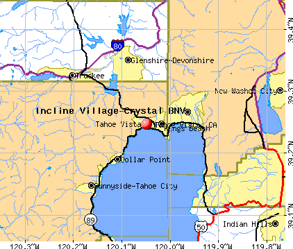 Tahoe Vista, CA map