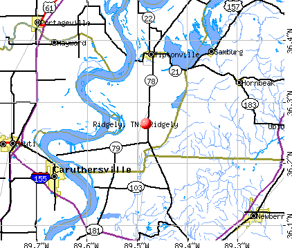 Ridgely, TN map