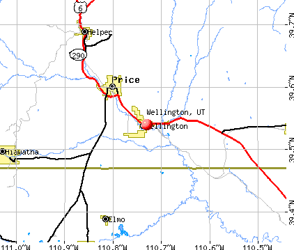 Wellington, UT map