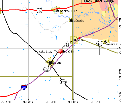 Natalia, TX map