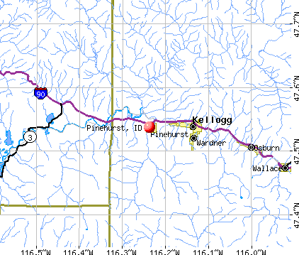 Pinehurst, ID map