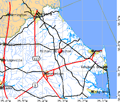 Milton, DE map