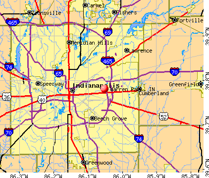 Warren Park, IN map