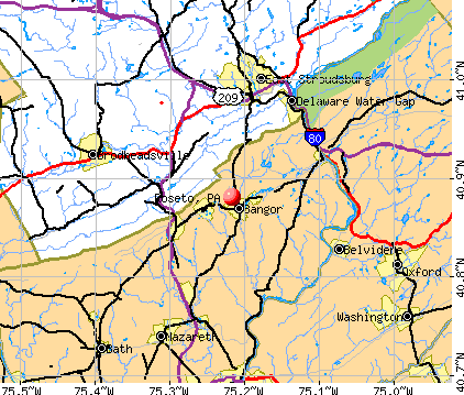 Roseto, PA map
