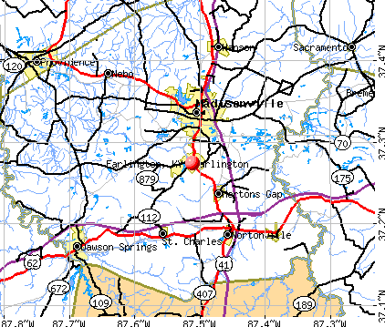Earlington, KY map