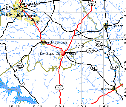 Kershaw, SC map