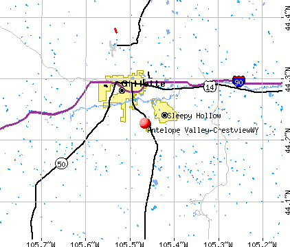 Antelope Valley-Crestview, WY map