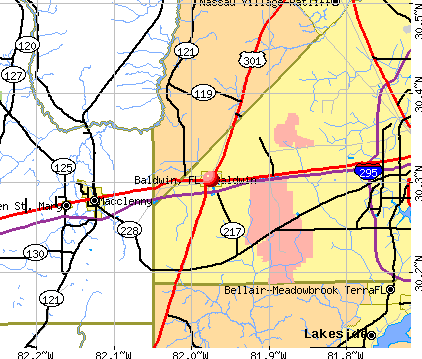 Baldwin, FL map