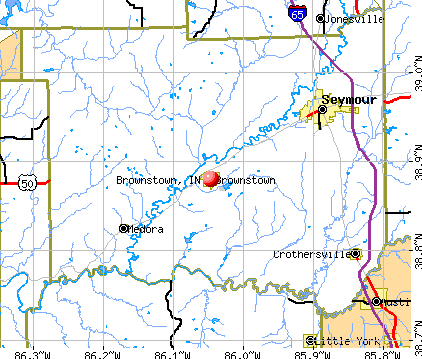 Brownstown, IN map