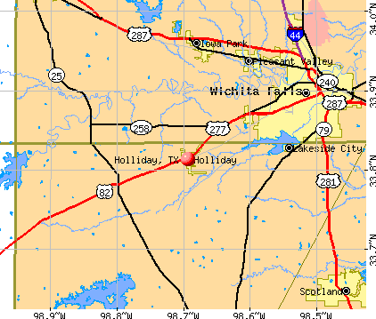 Holliday, TX map