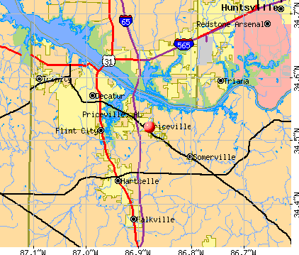 Priceville, AL map