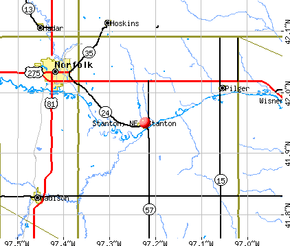Stanton, NE map
