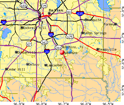 Hutchins, TX map