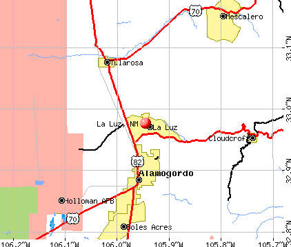 La Luz, NM map