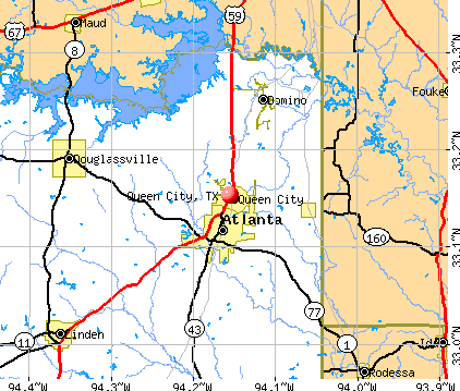 Queen City, TX map