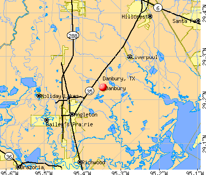 Danbury, TX map