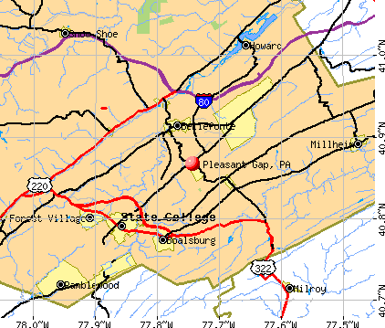 Pleasant Gap, PA map