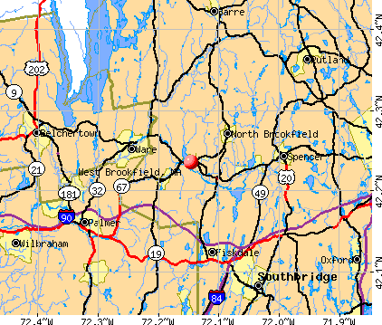 West Brookfield, MA map