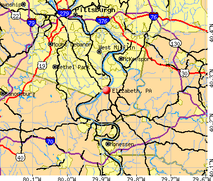 Elizabeth, PA map