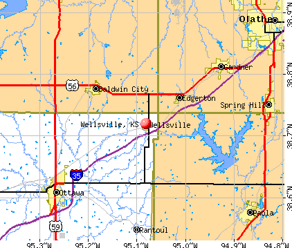Wellsville, KS map