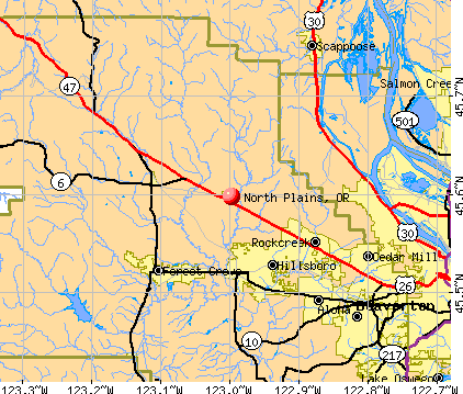 North Plains, OR map