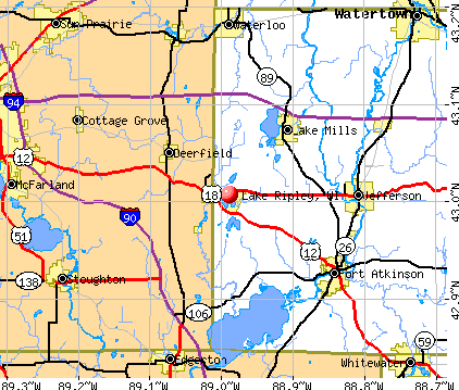 Lake Ripley, WI map