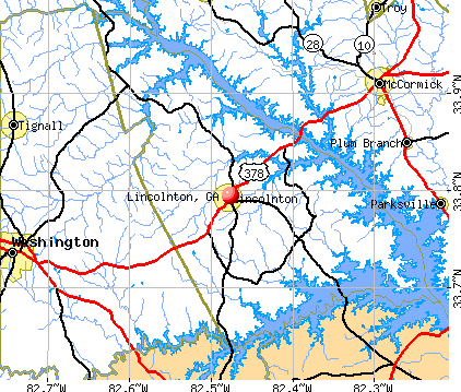 Lincolnton, GA map