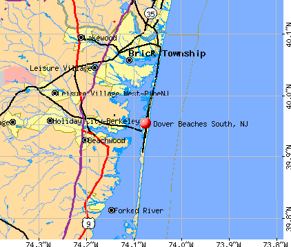Dover Beaches South, NJ map
