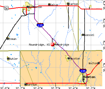 Moundridge, KS map
