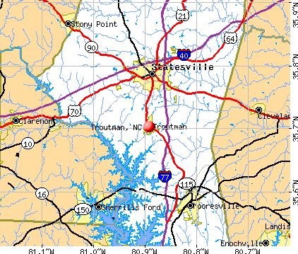 Troutman, NC map